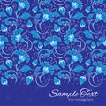 Vector dark blue turkish floral horizontal border