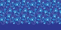 Vector dark blue turkish floral horizontal border