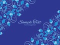 Vector dark blue turkish floral horizontal double