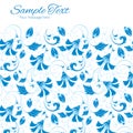 Vector dark blue turkish floral horizontal frame