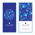 Vector dark blue turkish floral vertical round Royalty Free Stock Photo