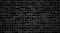 Vector dark brick wall background. Old black texture urban masonry. Vintage architecture block wallpaper. Retro facade room
