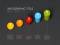 Vector dark colorful multipurpose Infographic template with diagonal cylinder steps