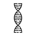 Vector dark grey dna helix icon silhouette on white background Royalty Free Stock Photo