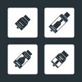Vector vaporizer atomizers types icons