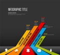 Vector dark multipurpose Infographic template with five diagonal stripes Royalty Free Stock Photo