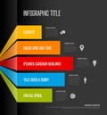 Vector dark multipurpose Infographic template with five stripes Royalty Free Stock Photo