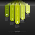 Vector dark multipurpose Infographic template with five vertical stripes Royalty Free Stock Photo