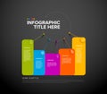 Vector dark multipurpose Infographic template made from lines, blocks, pointers and icons