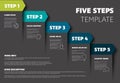 Vector dark progress five steps template