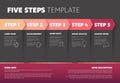Vector dark progress five steps template