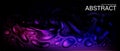 Vector. Dark purple horizontal abstract background. The effect of a dynamically flowing fluid. Modern trendy liquid poster.