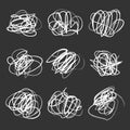 Vector dark set hand drawn scribble shapes Royalty Free Stock Photo