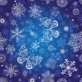 Vector dark winter seamless christmas pattern