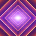 Vector data flow visualization. Square glowing tunnel of colorful big data flow as binary strings. Cyber world of code. Royalty Free Stock Photo
