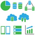 Vector Data Icon Set Royalty Free Stock Photo