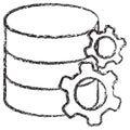 Vector database management and processing icon Royalty Free Stock Photo
