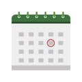 Vector of a dated calendar with circled appointment