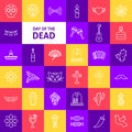 Vector Day of the Dead Line Icons