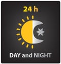 Vector day and night icon Royalty Free Stock Photo