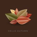 Vector dead leaves, autumn background. Elements and template for brochure, flyer or depliant for business purposes