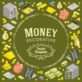 Vector decorating design made of objects related