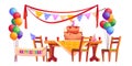 Vector decoration for birthday party outside