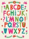 Vector decorative alphabet. Letters and Elements Royalty Free Stock Photo