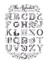 Vector decorative alphabet. Typographic poster. Royalty Free Stock Photo