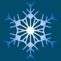 Vector decorative christmas blue white gradient snowflake isolated on dark blue background to decorate new year