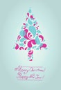 Vector decorative Christmas tree background Royalty Free Stock Photo