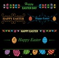 vector decorative color elements for Easter - happy Easter. Frames and delimiters Royalty Free Stock Photo