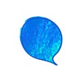 Vector Decorative Element: Talk Bubble, Crayon Textured Blue Color Frame Isolated. Royalty Free Stock Photo