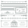 Vector decorative elements for the design of diploma, advertisements, envelope, wedding and invitations or greeting cards