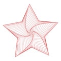 Vector decorative lilies star symbol. Red element