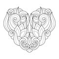 Vector Decorative Monochrome Abstract Heart Royalty Free Stock Photo