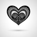 Vector Decorative Monochrome Abstract Heart Royalty Free Stock Photo