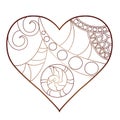 Vector Decorative Monochrome Heart Royalty Free Stock Photo