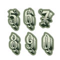 Vector decorative original alphabet numbers font