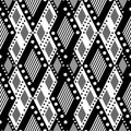 Vector decorative ornamental geometric background with asymmetrical rhombus in black and white color Royalty Free Stock Photo