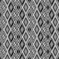 Vector decorative ornamental geometric background with rhombus in black and white colors Royalty Free Stock Photo