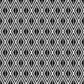 Vector decorative ornamental geometric background with rhombus in black and white colors. Royalty Free Stock Photo