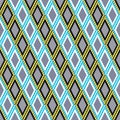 Vector decorative ornamental geometric background with rhombus in blue, yellow and white colors Royalty Free Stock Photo