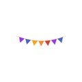Vector decorative party pennants. Celebrate flags. Rainbow garland. Birthday decoration. Hanging colored flags. element for disign Royalty Free Stock Photo