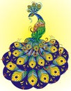 Vector Decorative Peacock Royalty Free Stock Photo