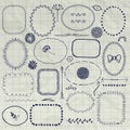 Vector Decorative Pen Drawing Borders, Frames, Elements Royalty Free Stock Photo