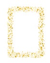 Vector decorative square frame with glitter tinsel of confetti. Glowing festive border with shiny sparkles