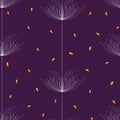 Vector deep purple seamless pattern background: Nightly Spirit Seeds. Royalty Free Stock Photo