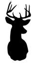 Vector deer head silhouette isolated. Royalty Free Stock Photo