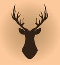 Vector Deer Head Silhouette Isolated On White Background Royalty Free Stock Photo